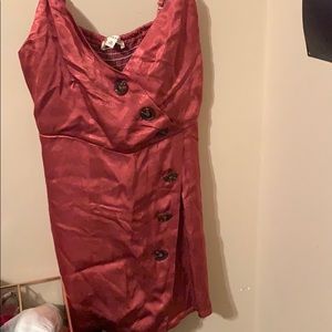 satin pink orange romper